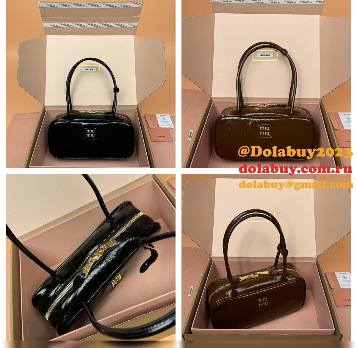 Top Quality MIU MIU Beau Patent Leather 5BB173 Bag