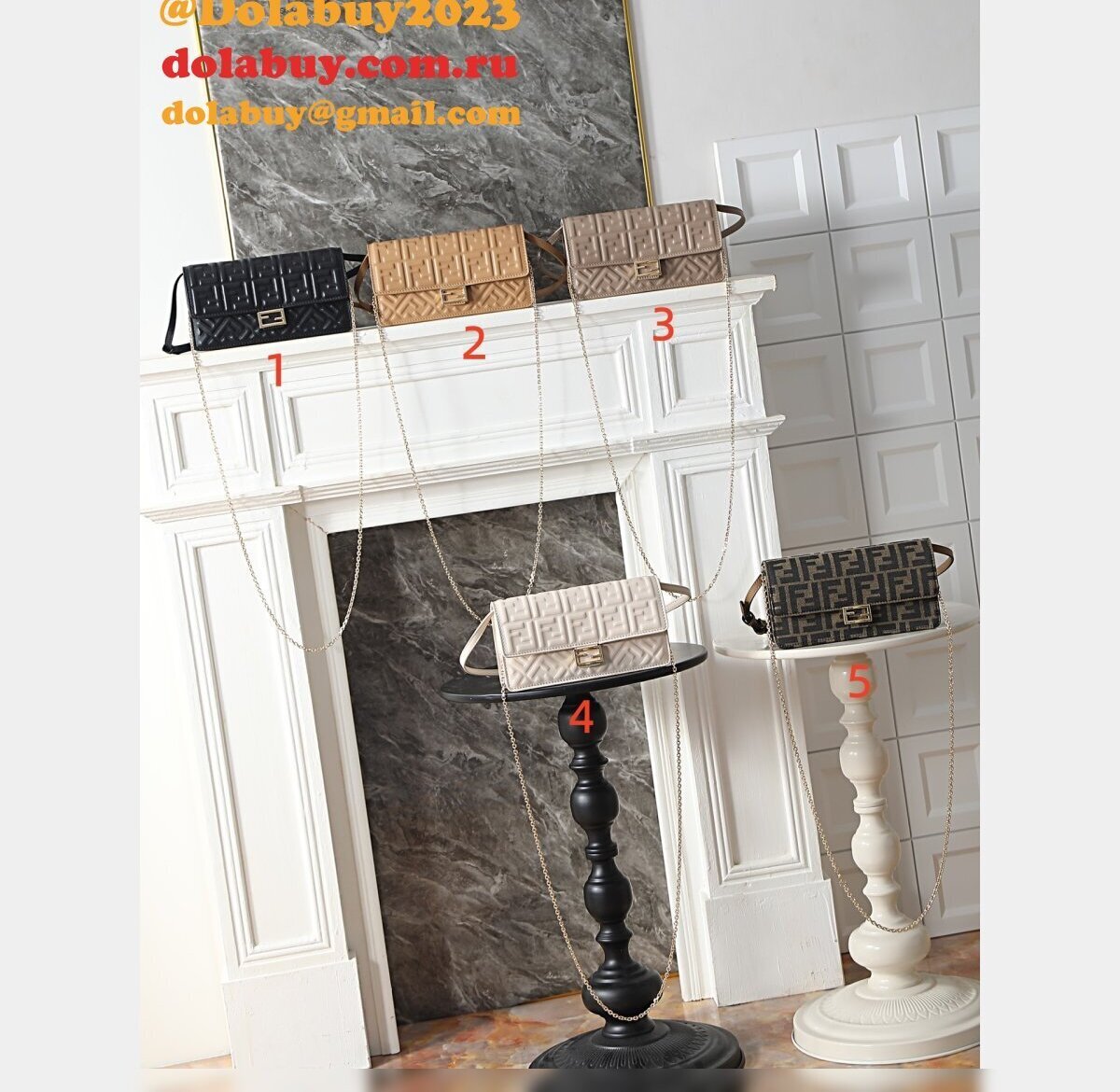 Top Fendi Wallet On Chain Baguette leather bag