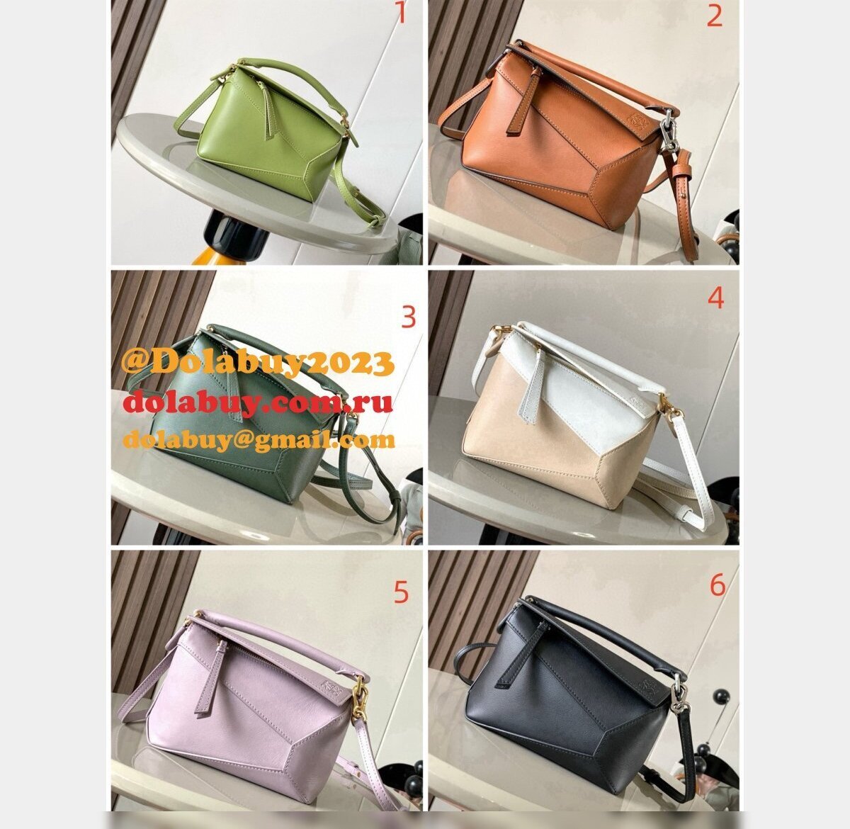 Best Loewe Mini Puzzle Calf Leather Handbag 18cm