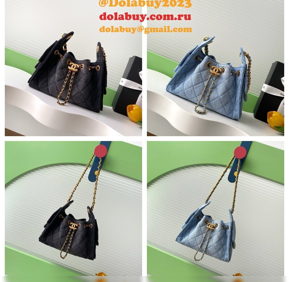 High Quality CC 25 mini AS5631 Hobo denim Bag