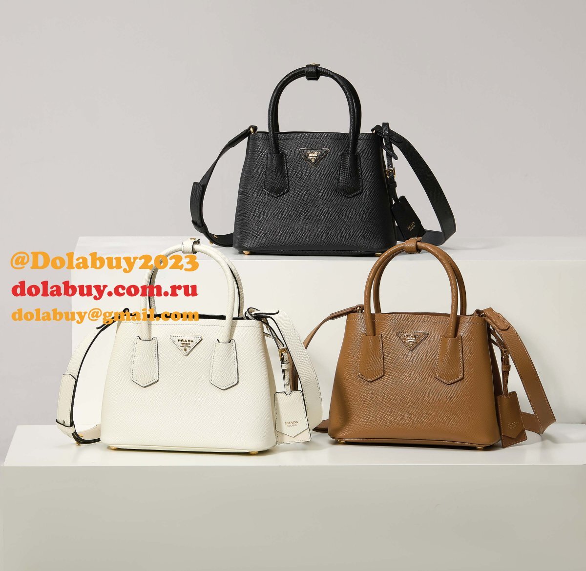 Prada Double small Saffiano leather bag 1BG443