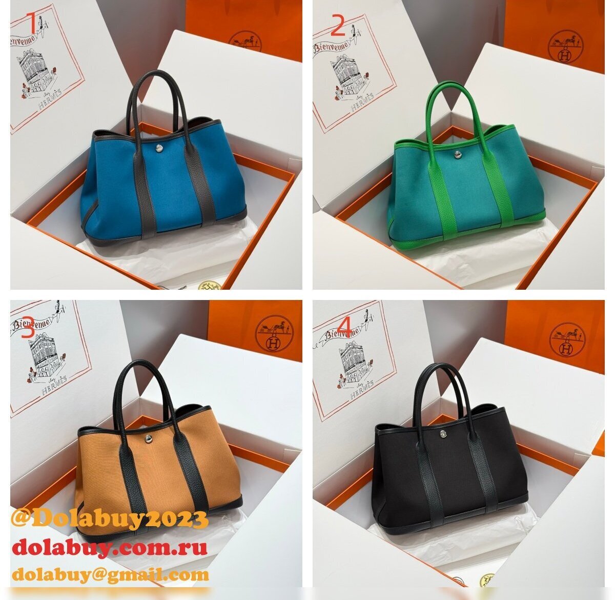 Top Hermes human handmade stiching Garden Party Bag 30cm