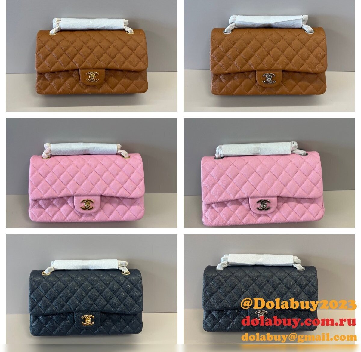 AAA+ Quality FLAP CC Handbag Caviar Leather 25CM