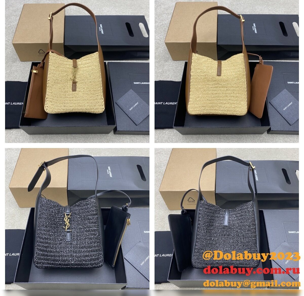 Best Saint Laurent LE 5A 7 SOFT 713938 Raffia Bag