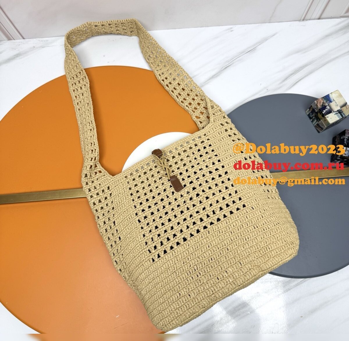 Ysl Crochet Raffia Hobo Bag