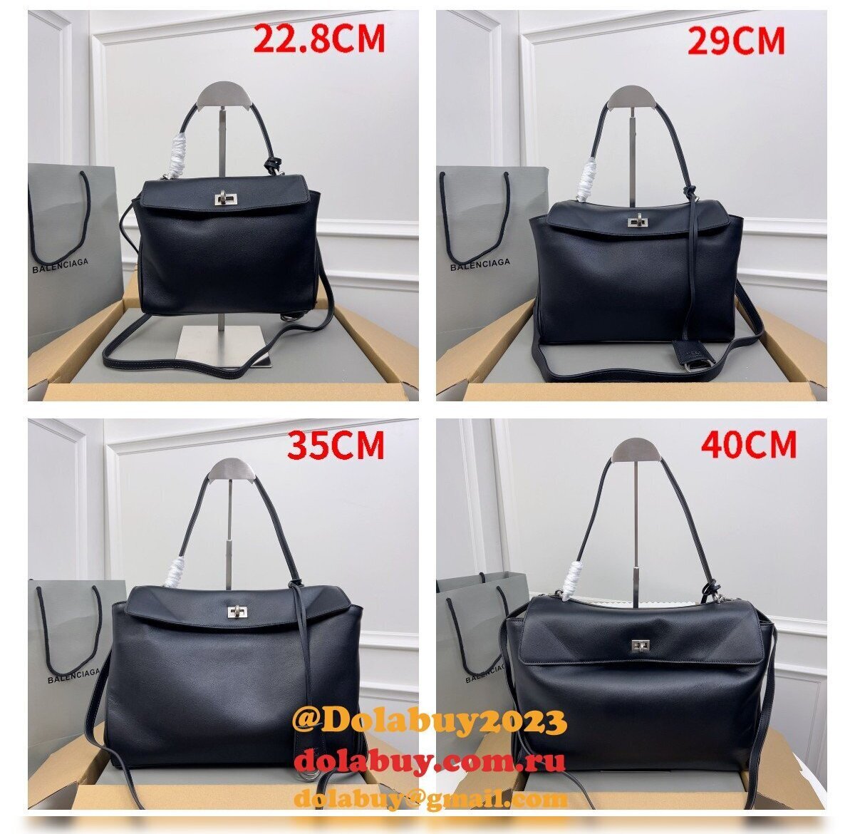 Designer Balenciaga Women's Rodeo Handbag in Black