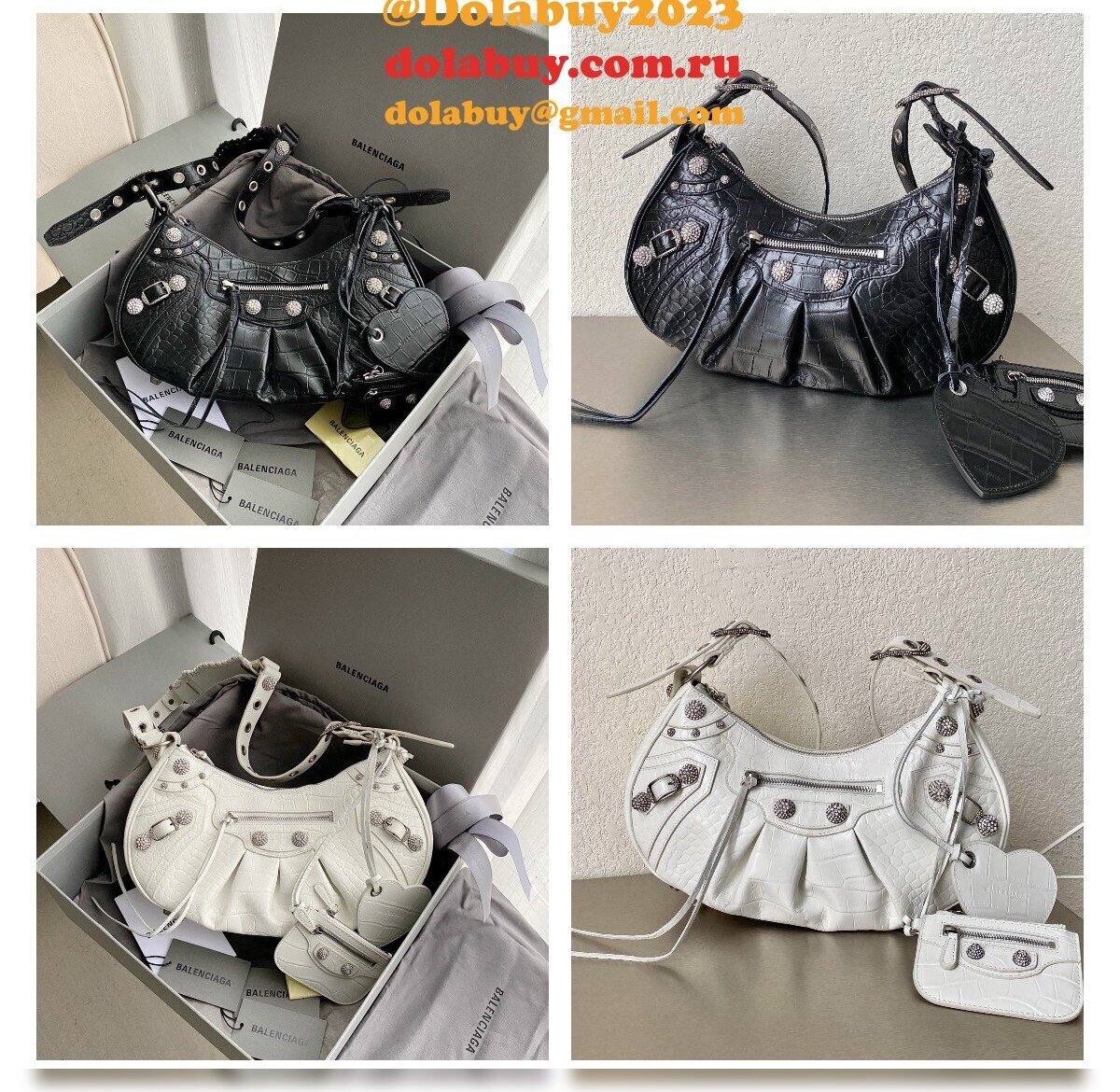 Balenciaga Fake High Quality Le Cagole crocodile Drill 33CM Bag