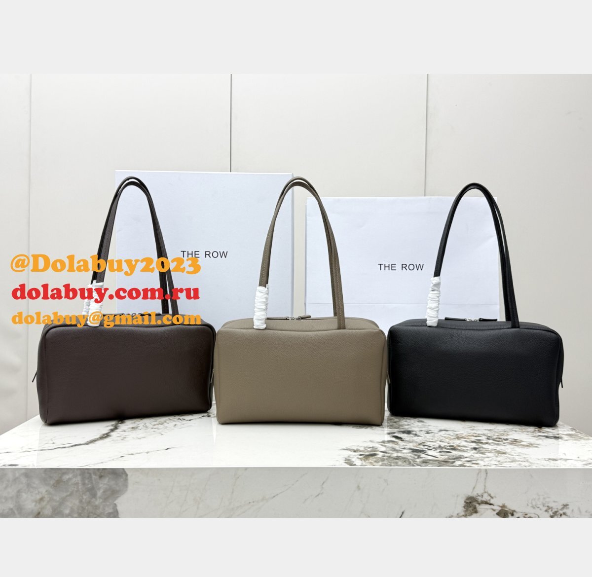 The Row Astra Bowling pebbled leather Bag