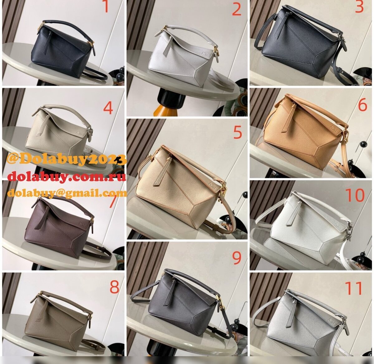 Top Quality Loewe Mini Puzzle Calf Leather Handbag 18cm