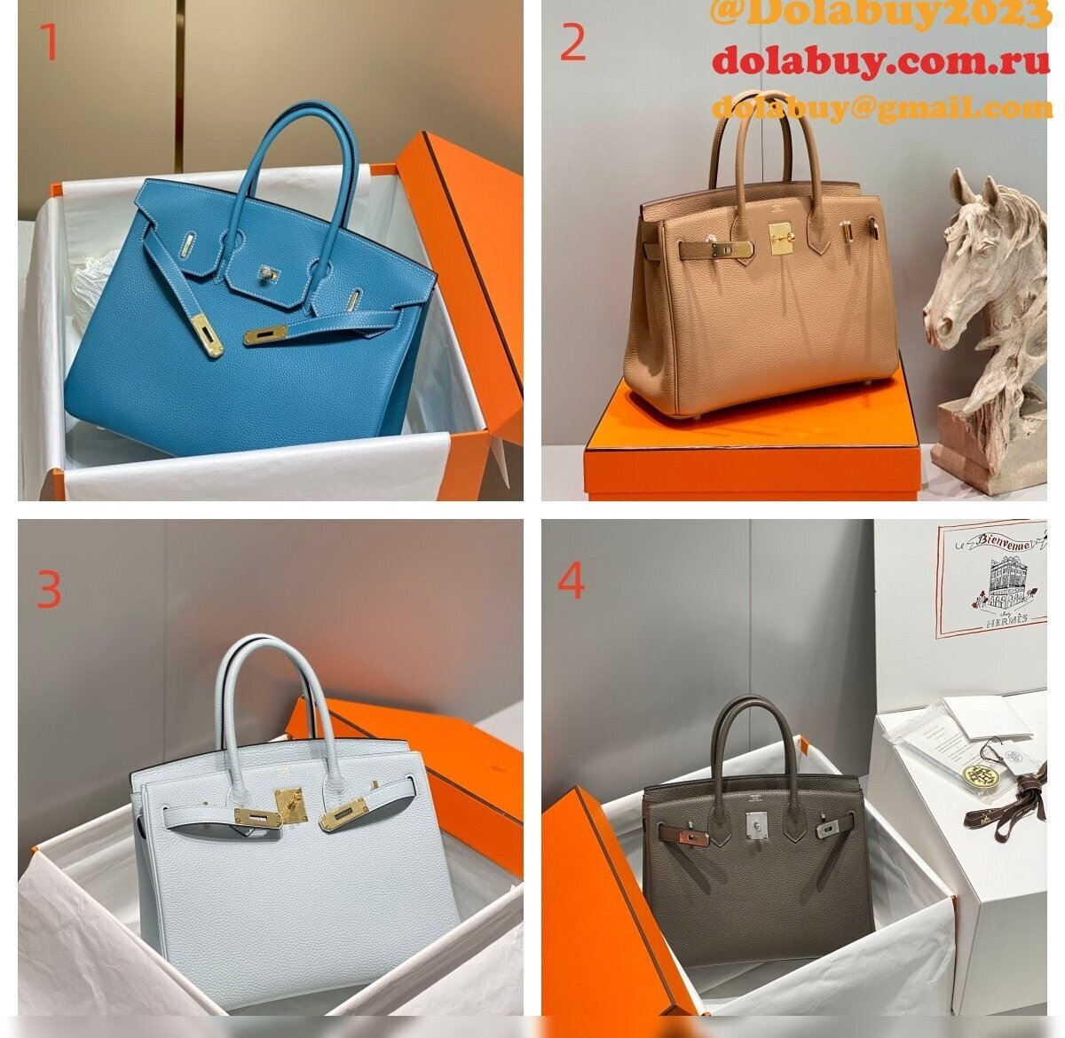 Luxury hermes birkin handbag togo leather 30cm