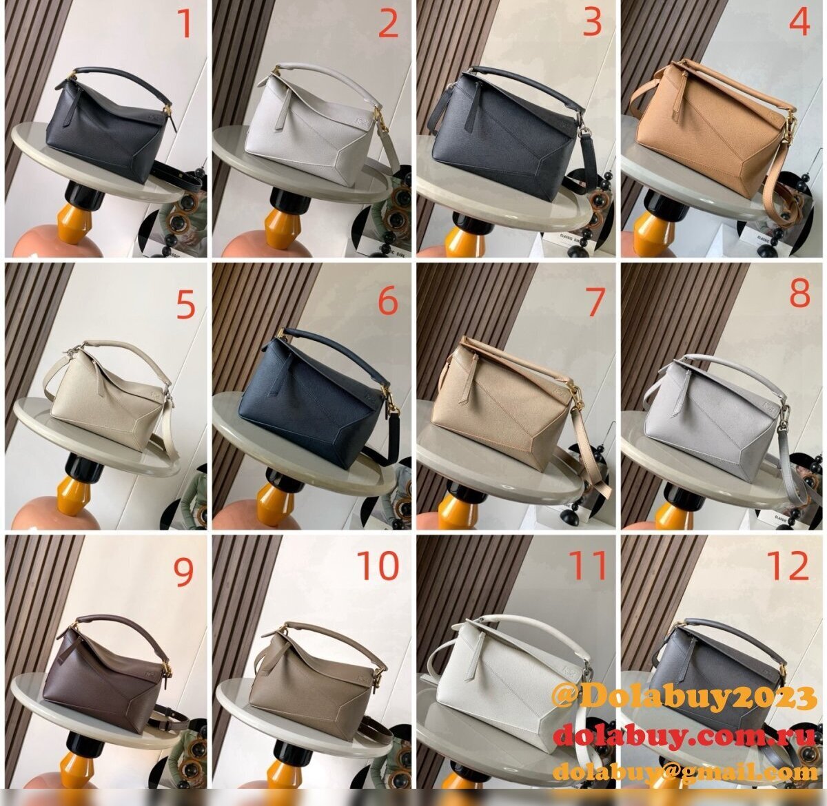Top loewe In grained leather Puzzle Bag 24CM