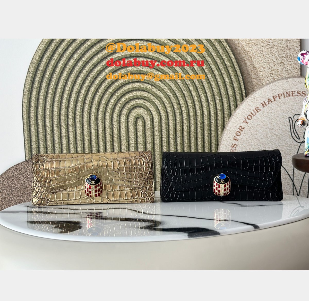 CC A2217 crocodile pattern evening bag