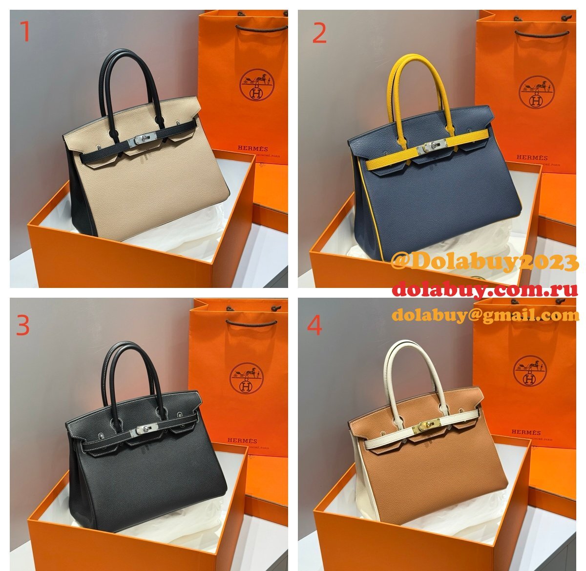 Hermes Birkin 35cm Togo leather Color blocking Handbags