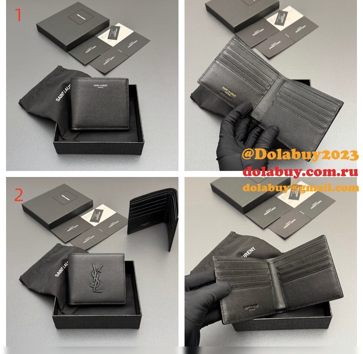 SAINT LAURENT East/West wallet in grain leather