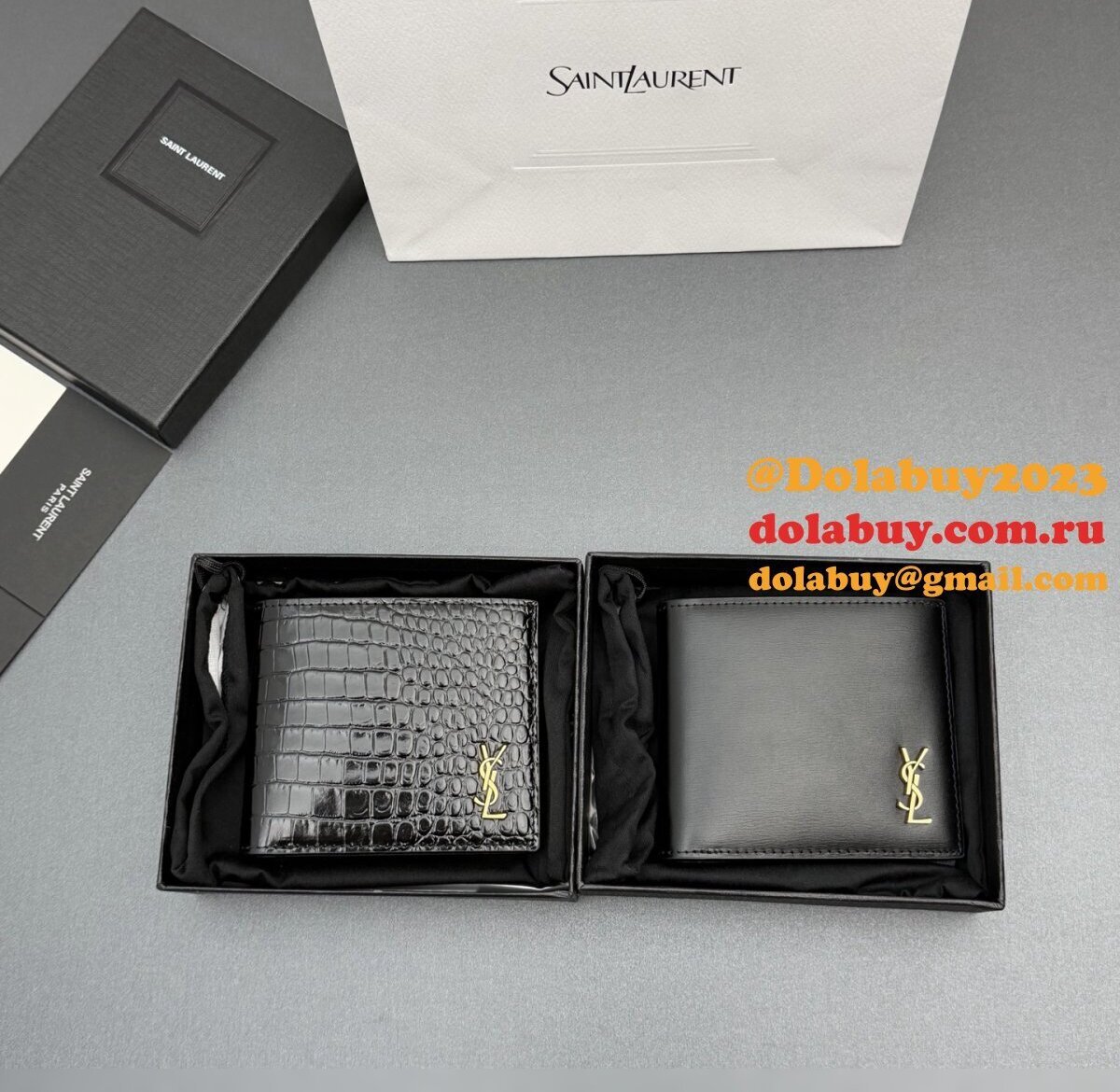 SAINT LAURENT TINY CASSANDRE Bill clip wallet