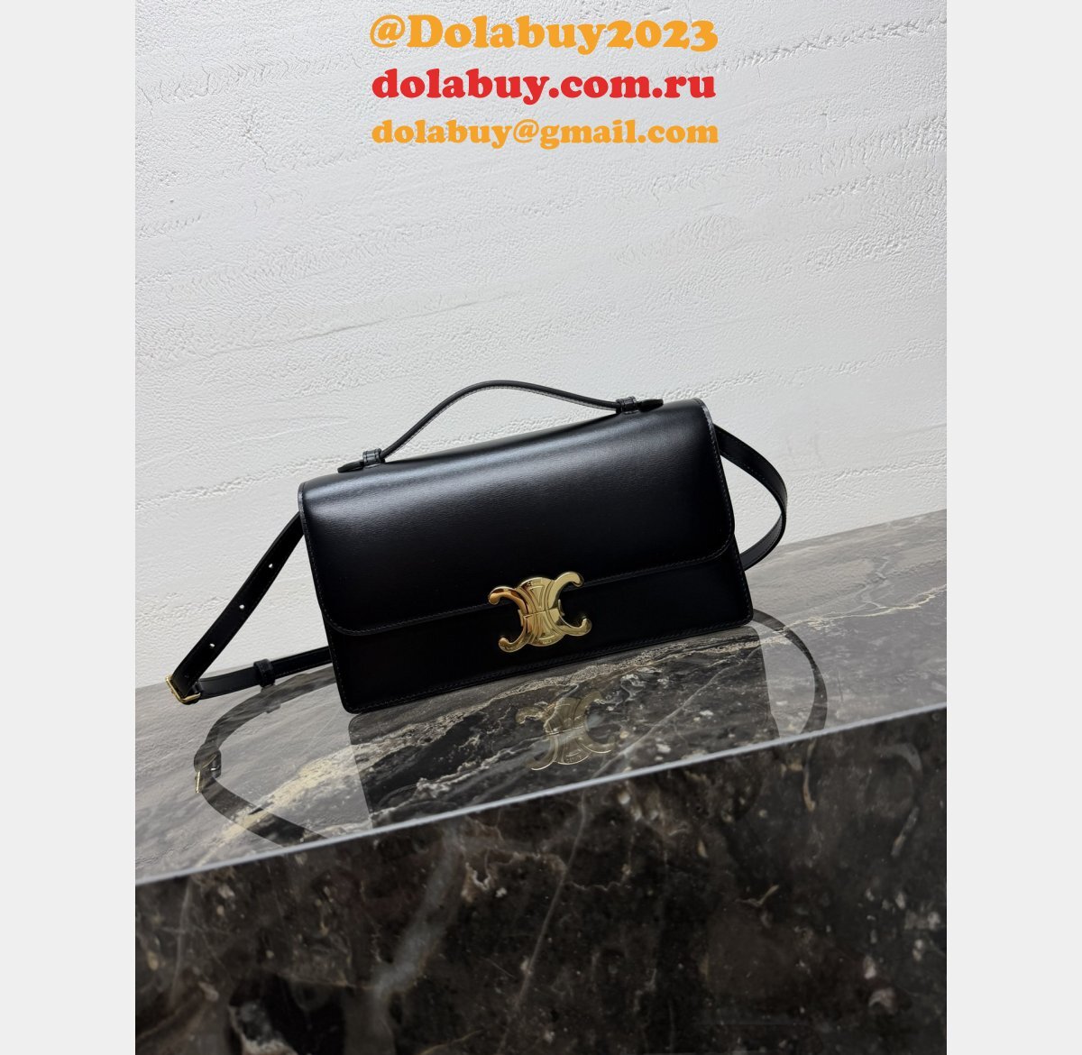 Celine Medium Triomphe Folio Black 1:1 L102U3 Bag