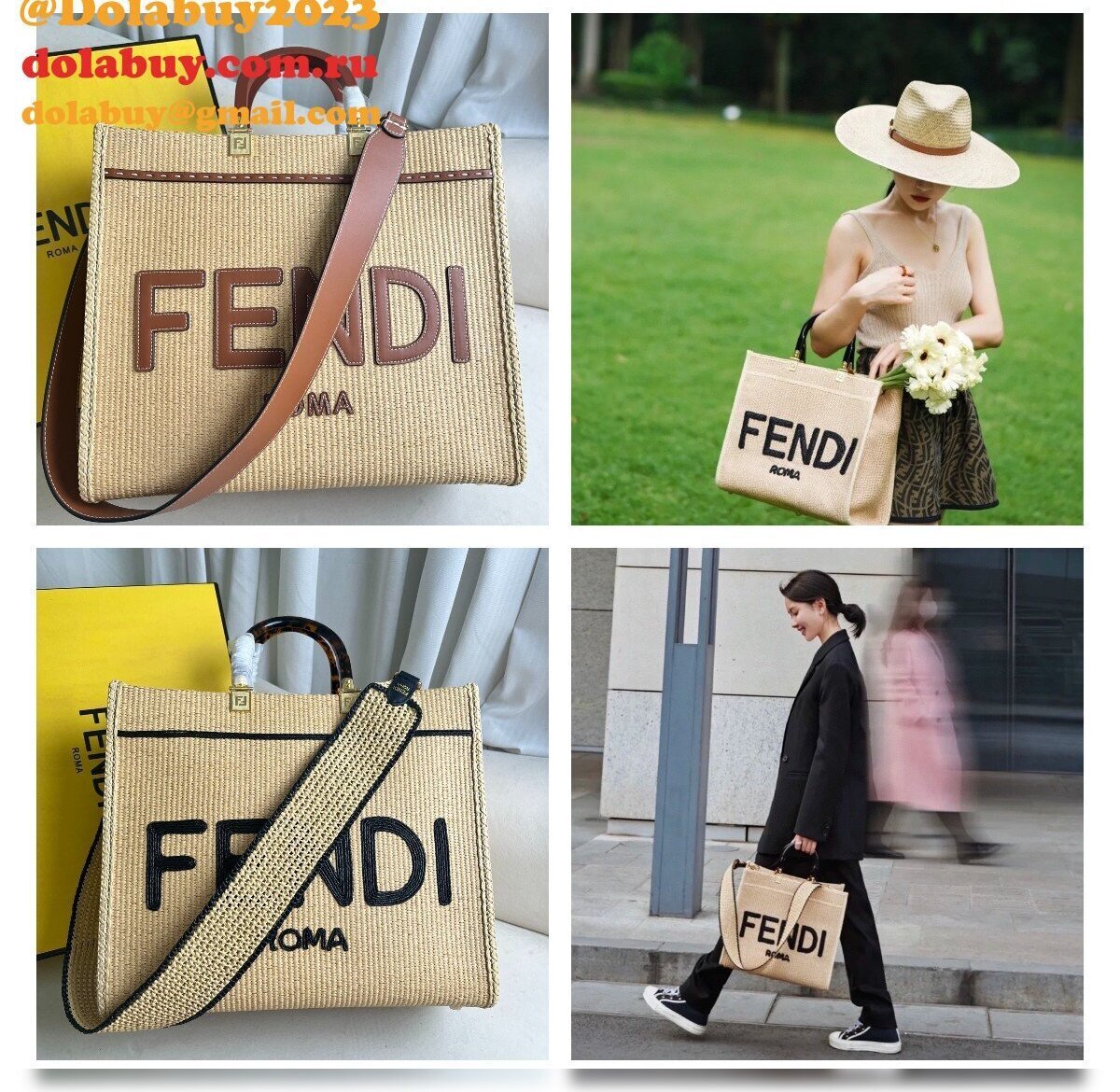 Top Quality Fendi Summer Raffia Shopping Bag Wholesale