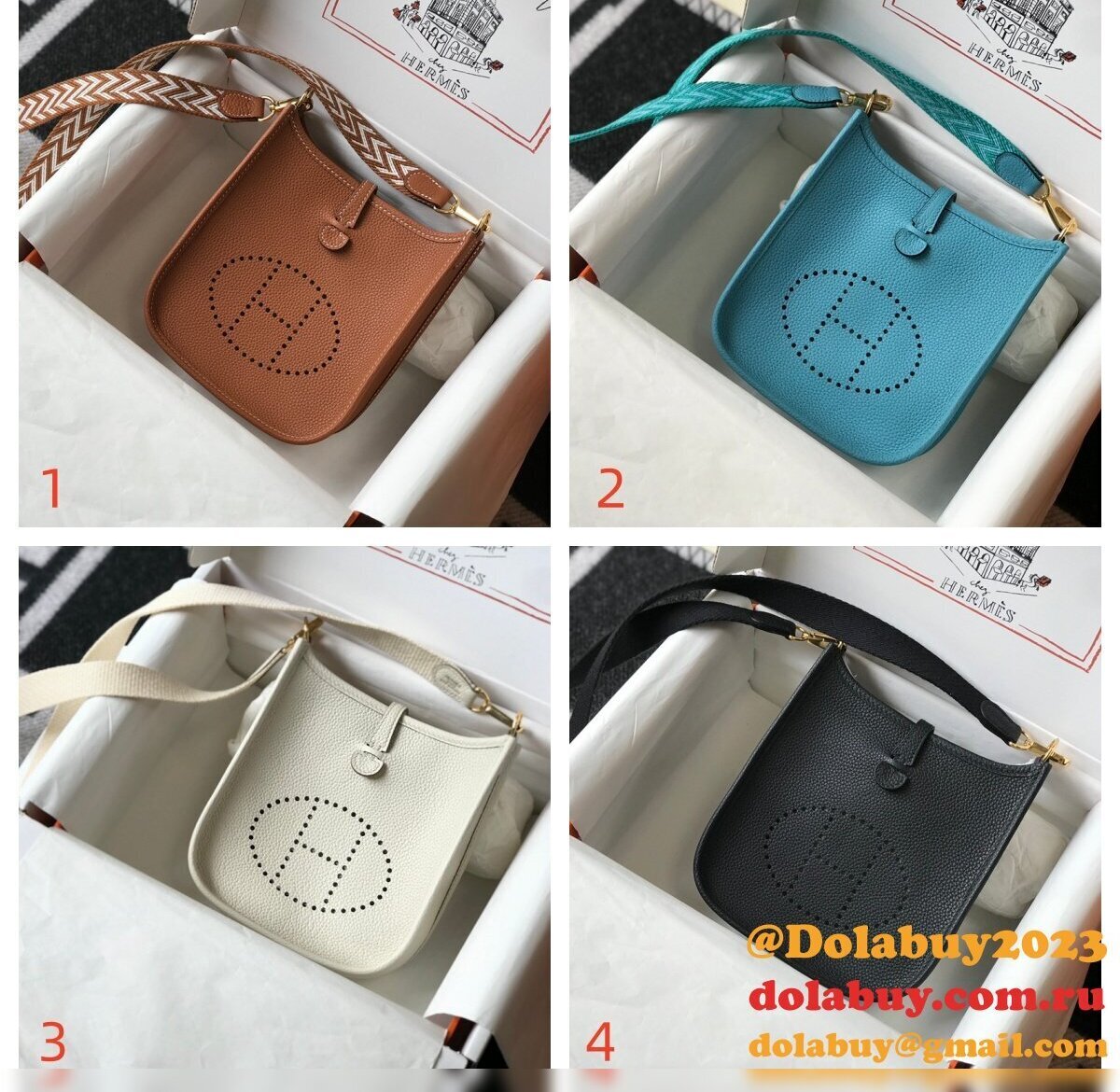 Hermes Mini Evelyne Bag Togo Leather 17CM